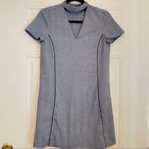 Zara Mini Houndstooth Dress w/ Cut Out Collar NWOT